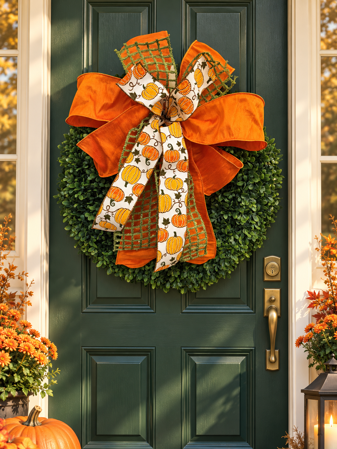Handmade Fall Pumpkin Bow