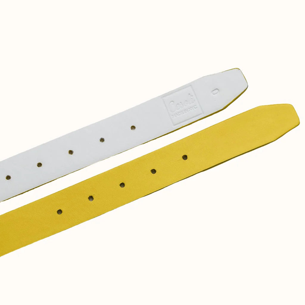 Cesoli reversible leather Belt (Lemon & Meringue)