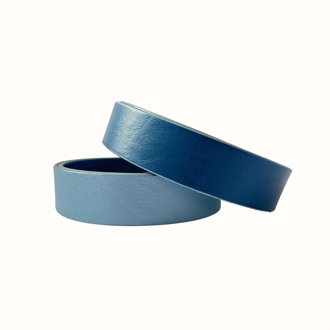 Cesoli reversible leather belt Atlantic Navy & Chambray