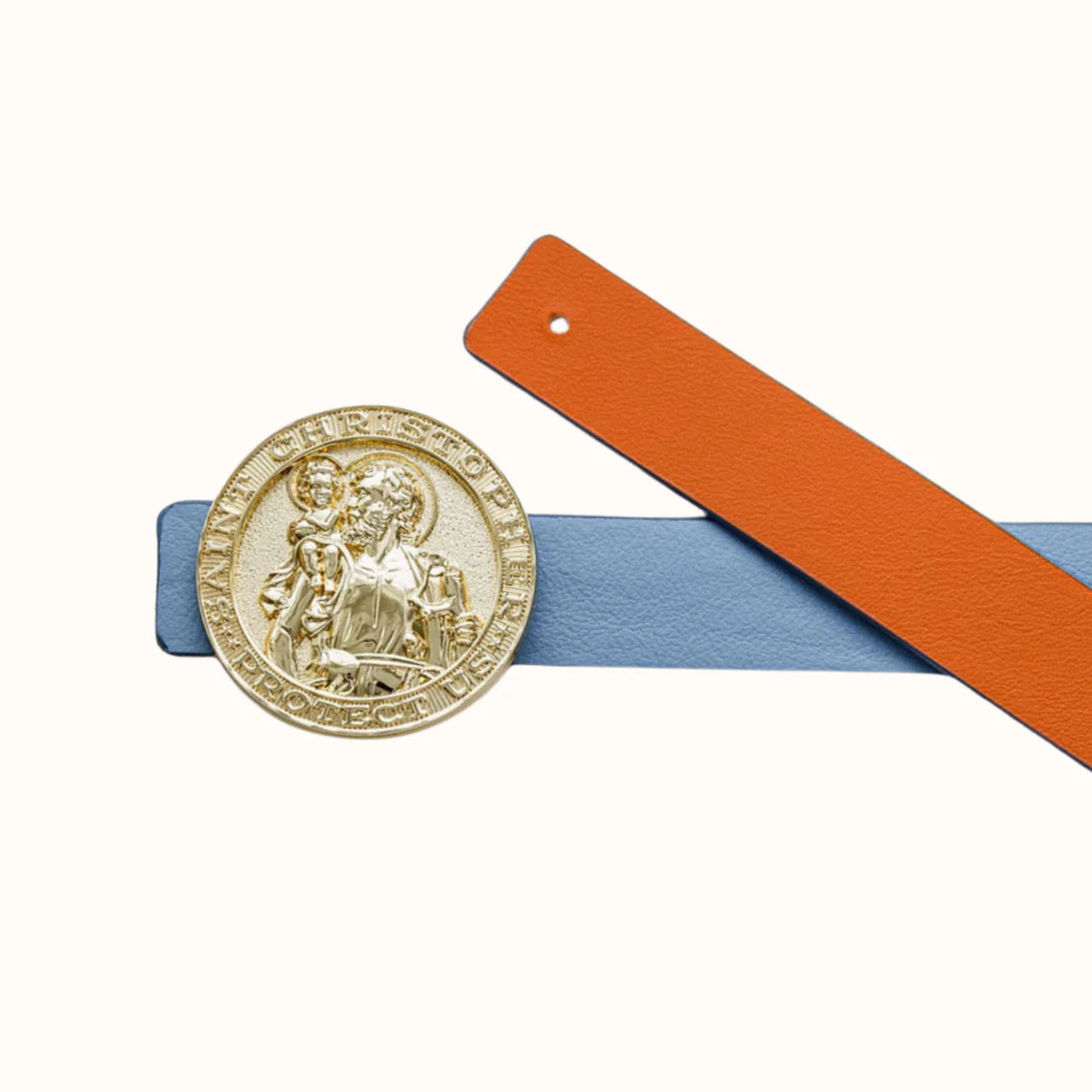 Cesoli Bronzed & Champagne Leather Belt - 3 Sizes
