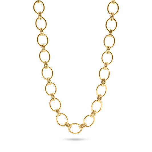 Cleopatra Grande Link Necklace 16” + 2 -Gold