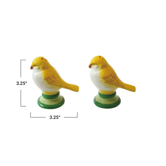 Ceramic Lovebird Shaped Salt & Pepper Shakers | Set