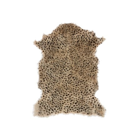 Goat Fur Leopard Print Rug