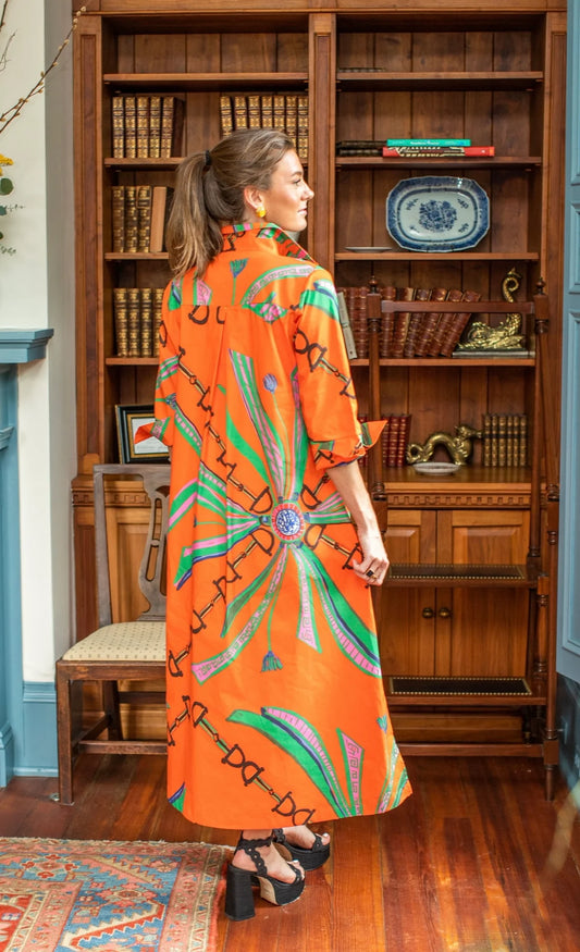 Estate Orange Shirt Dress