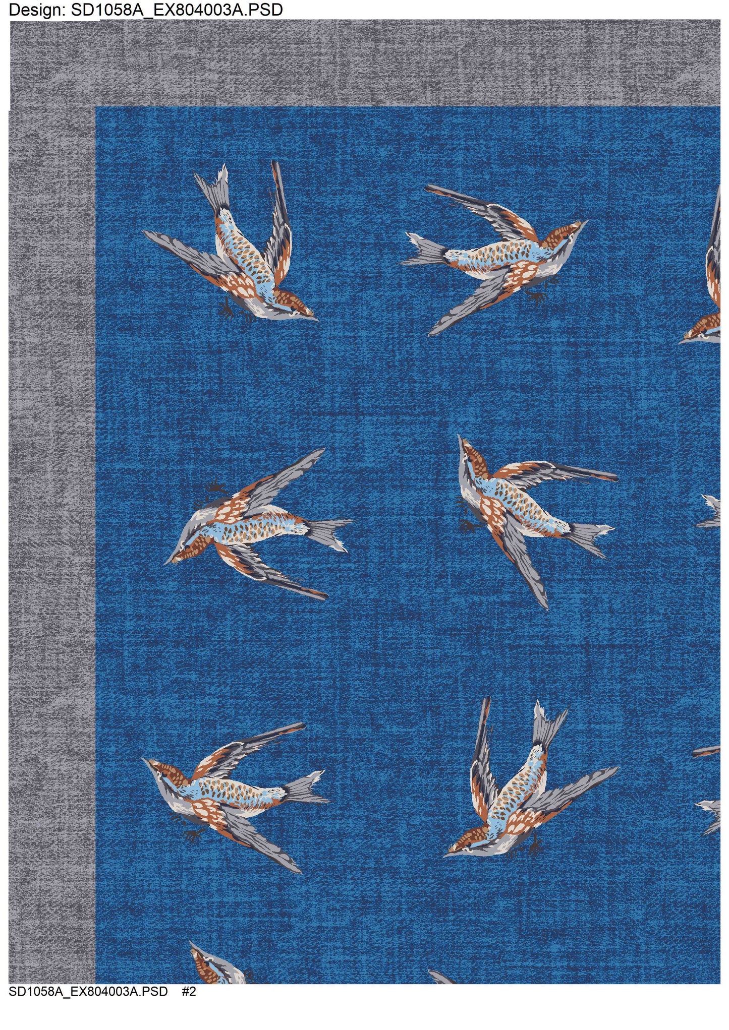 Birds of a Feather Silk Scarf Blue