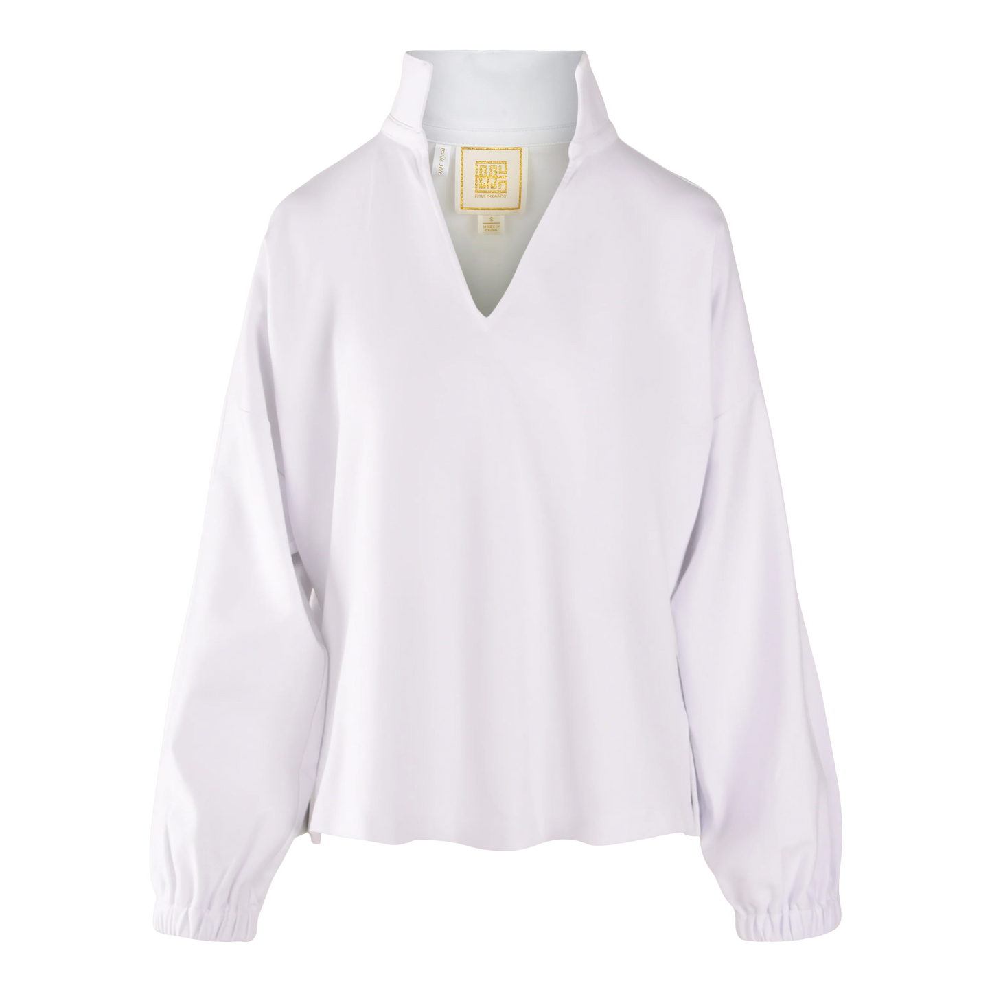 Poppy Pop Over Top in White Ponte