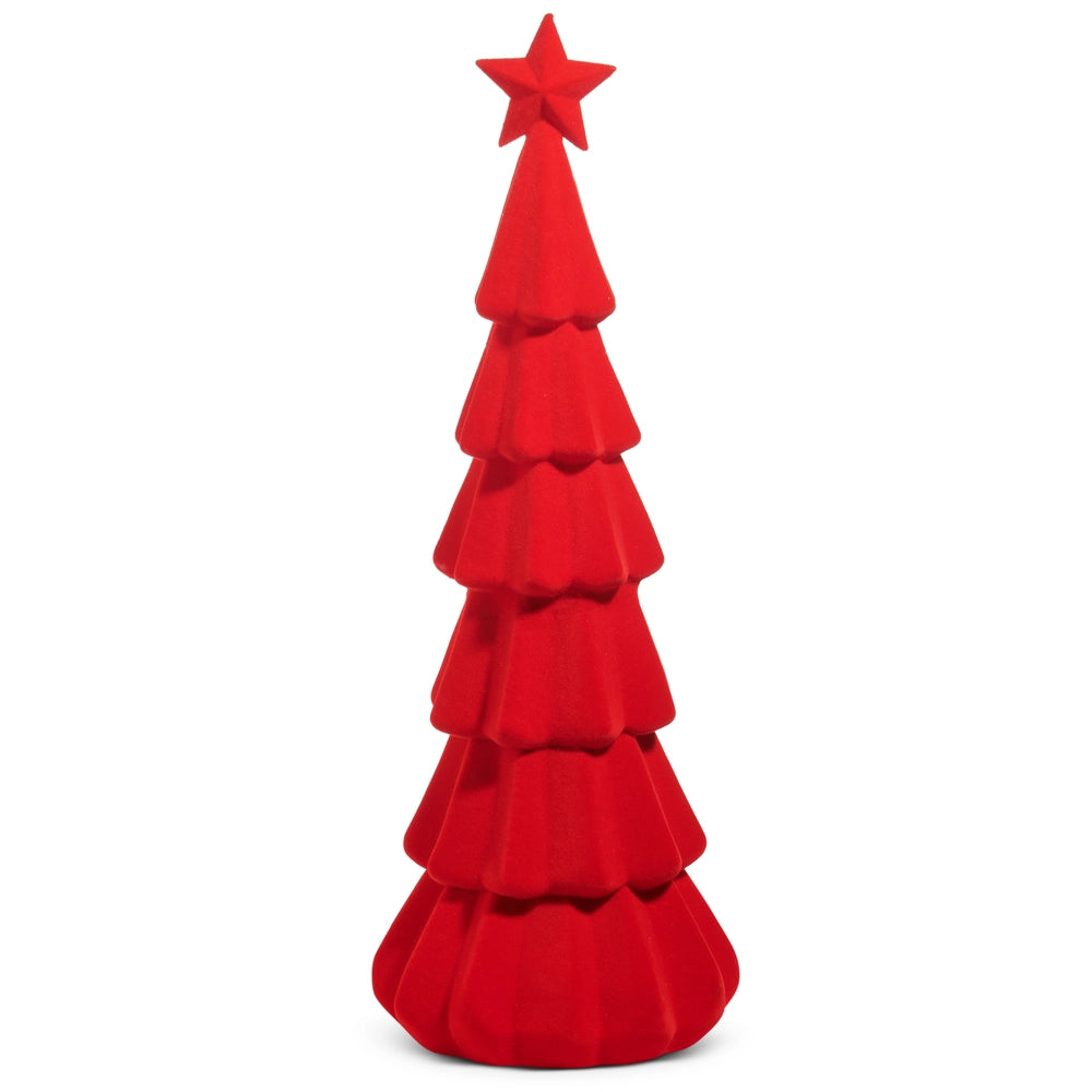 29.5” Red Flocked Velvet Trees
