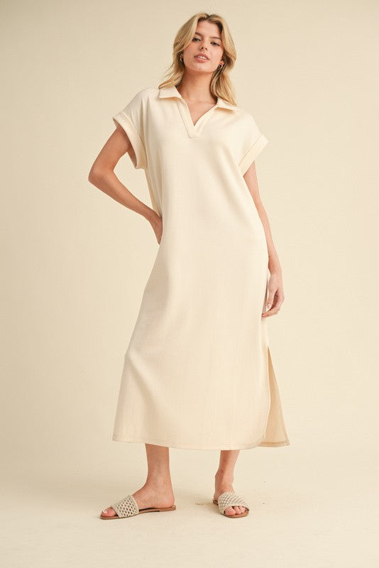 Short Sleeve Jersey Dress Oatmeal