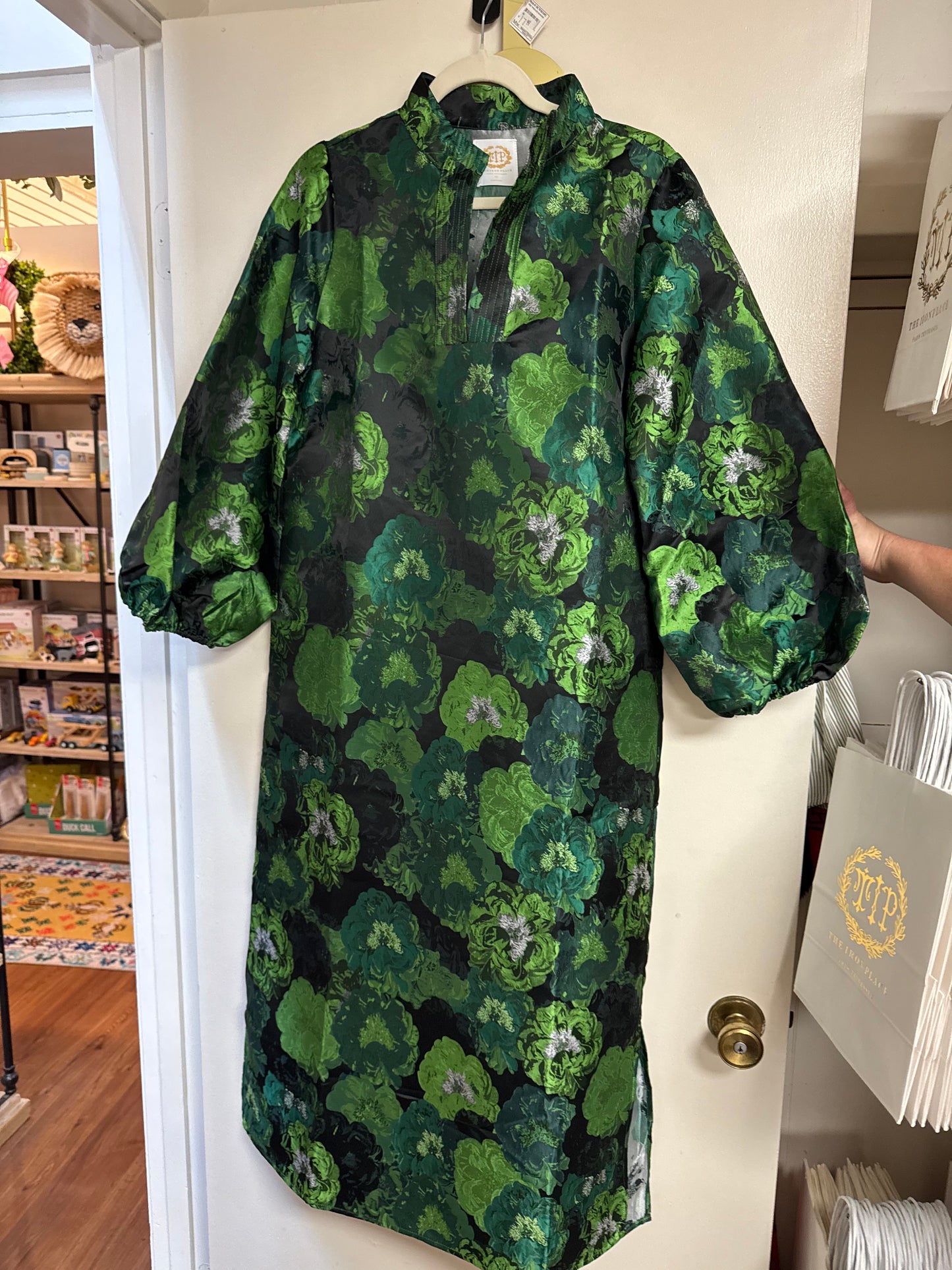 Jacquard Maxi Dress Green