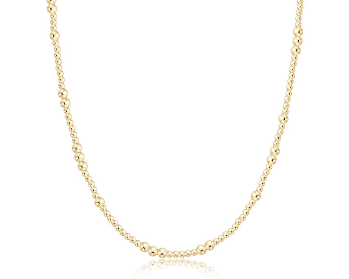 17" CHOKER BEADED - HOPE UNWRITTEN GOLD 3MM