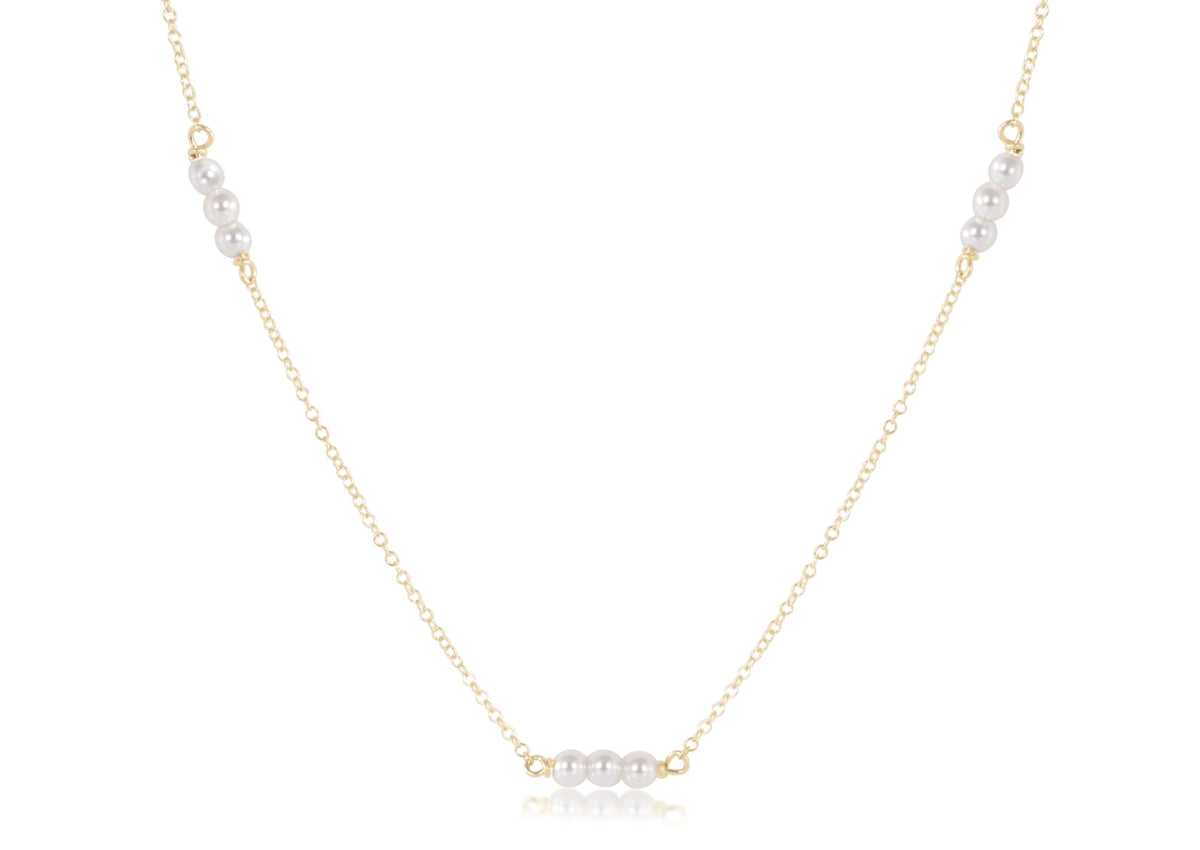15" CHOKER JOY SIMPLICITY CHAIN GOLD - PEARL 3MM