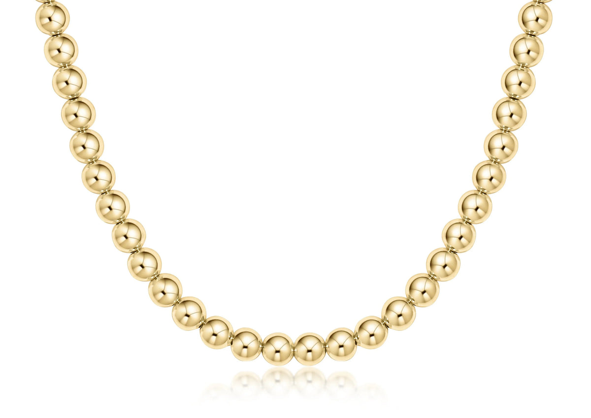 15" CHOKER BEADED - CLASSIC GOLD 6MM