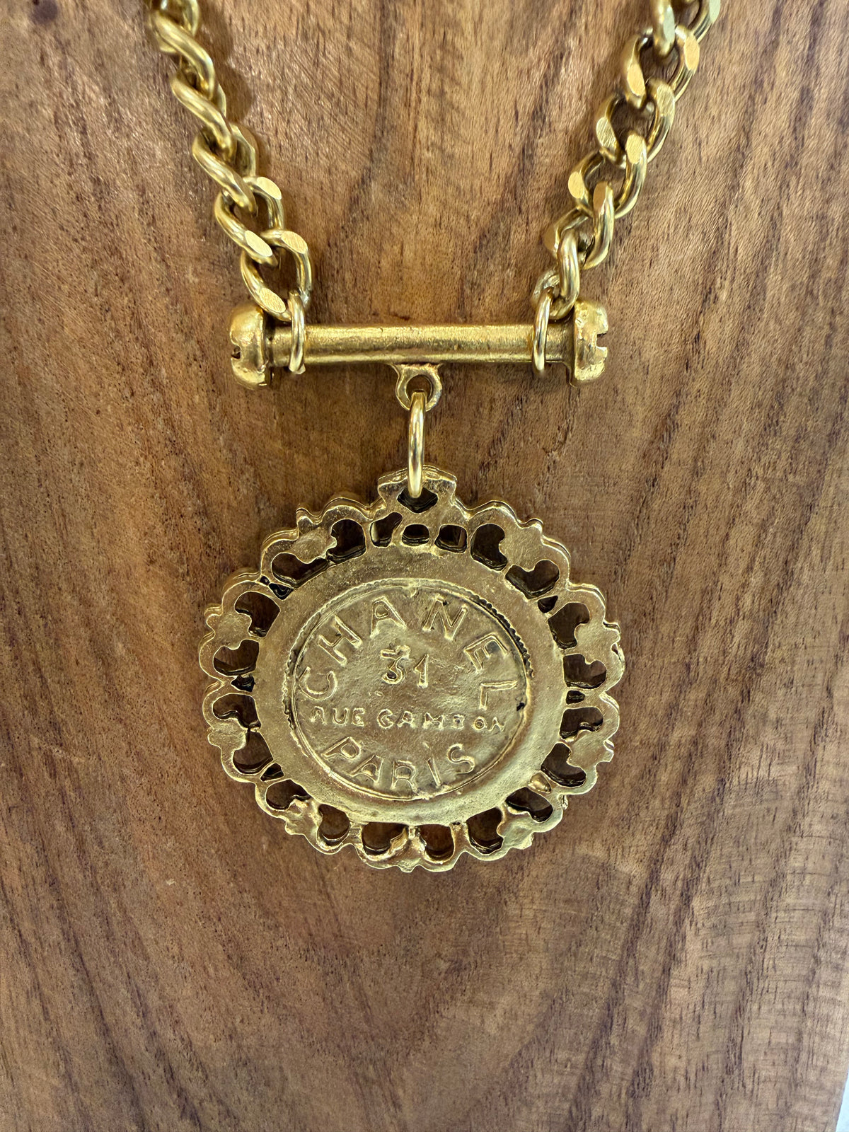 Reversible T Bar Chanel Coin Necklace with Casing