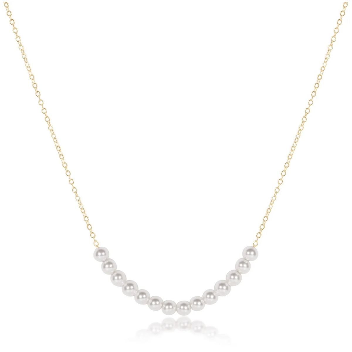 16" Necklace Gold-Beaded Bliss Small Pearl