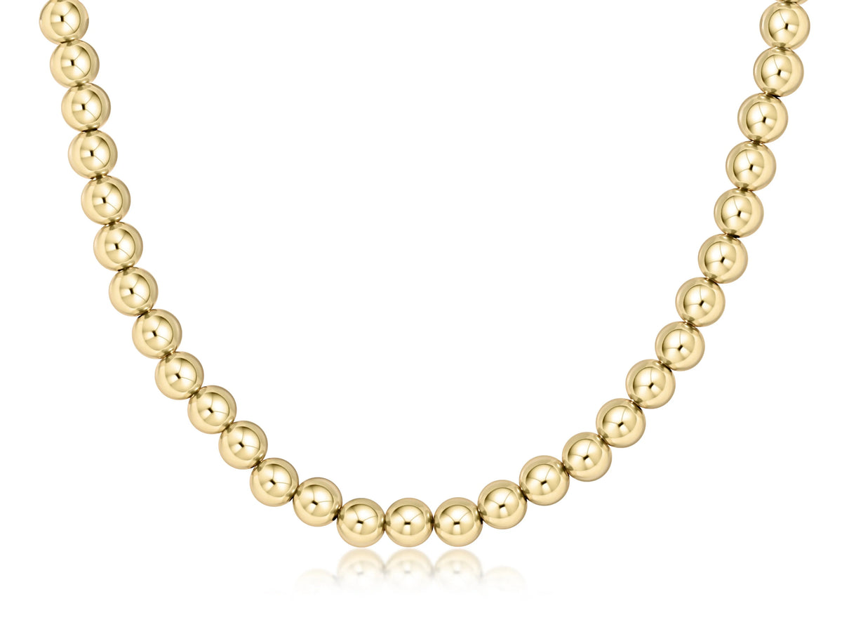 17" CHOKER BEADED - CLASSIC GOLD 8MM