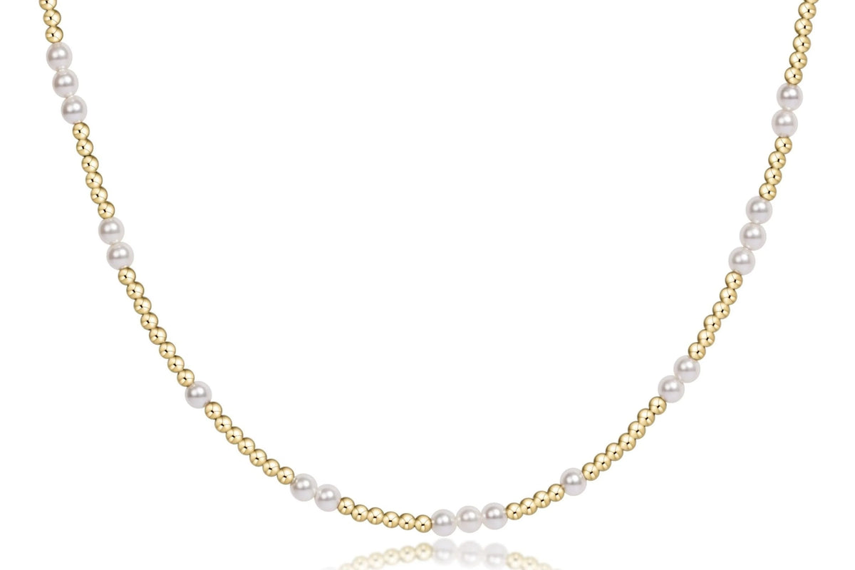 17" CHOKER BEADED - HOPE UNWRITTEN PEARL 3MM