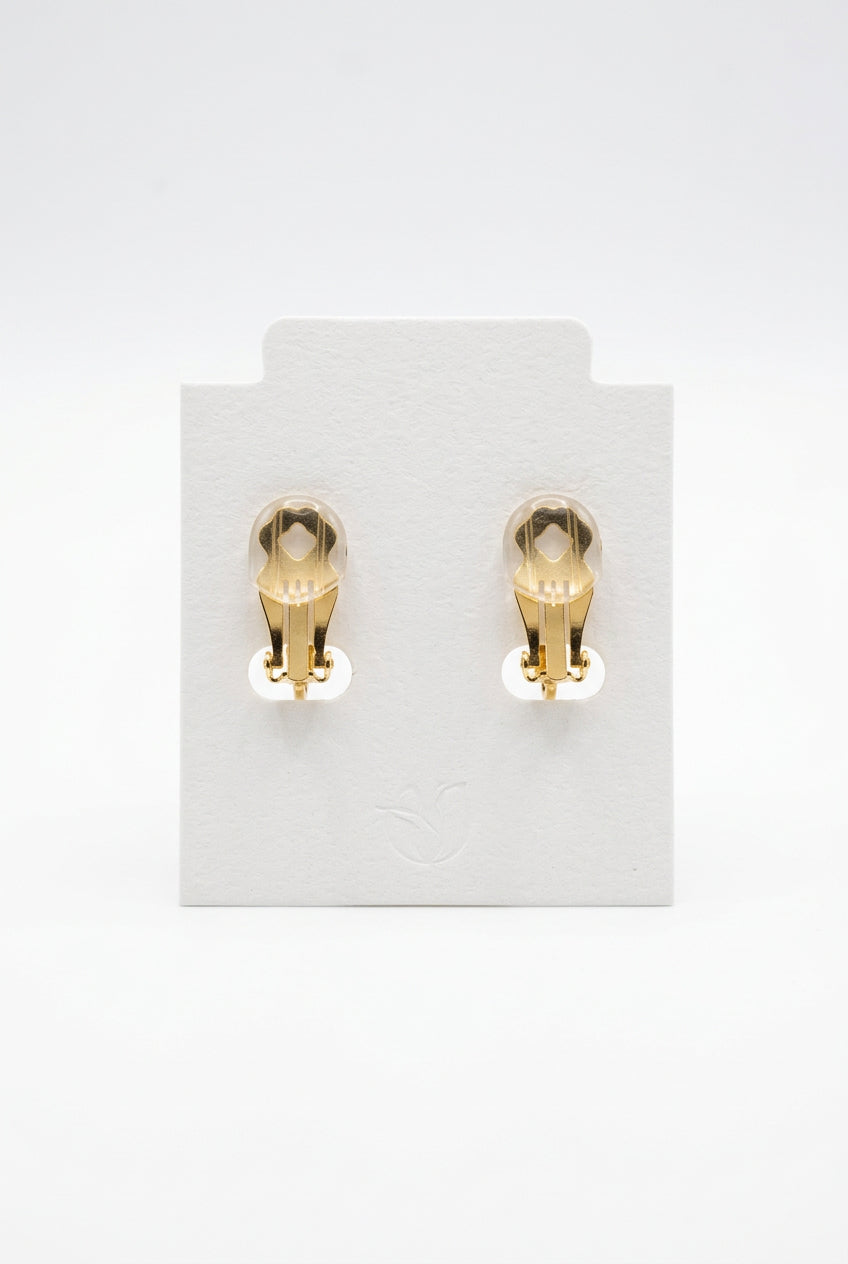 Gold Cased Green Dome Earrings