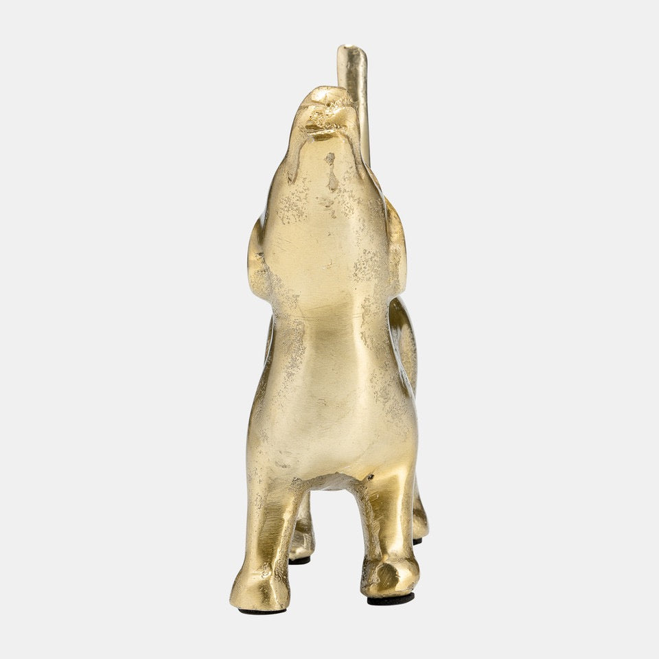 Metal, Deco Howling Dog, Gold