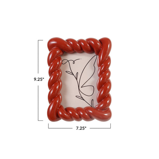 Red Orange Resin Twisted Photo Frame