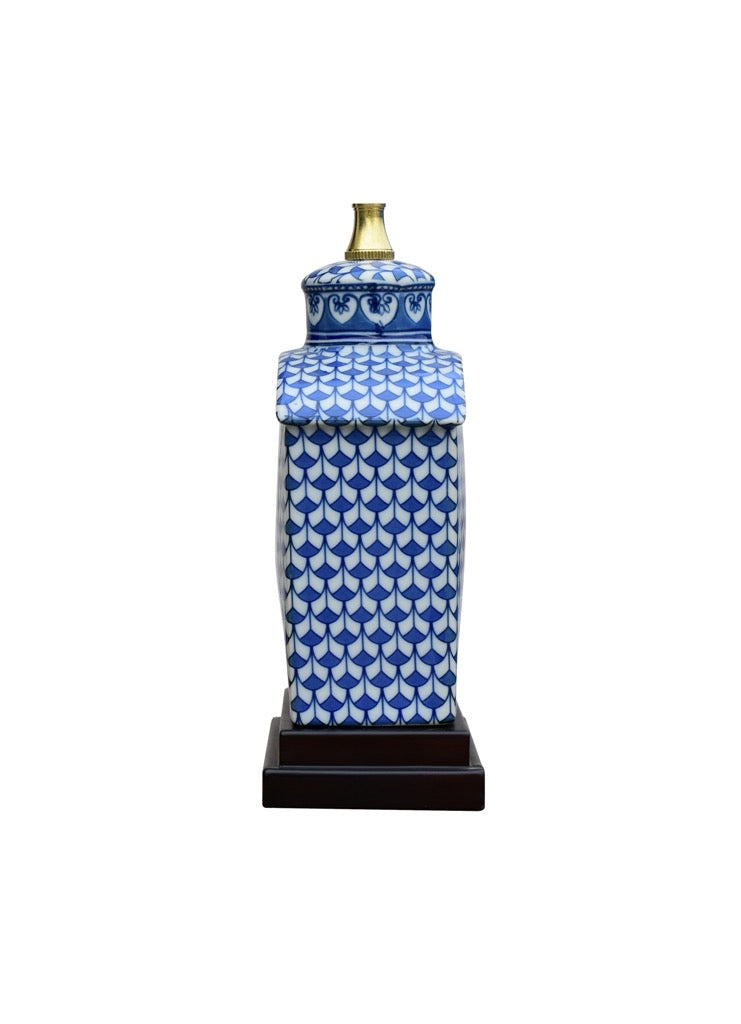 Blue Fish Scale Candy Jar Lamp