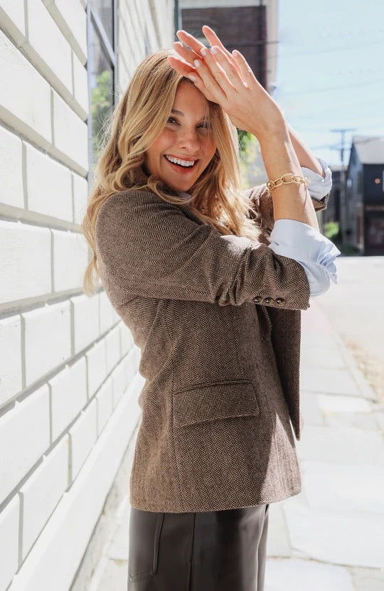 Taylor Herringbone Blazer