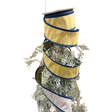JME Dupion DBL Fused Moss/Blue Dupion Trim Ribbon (2 Sizes)