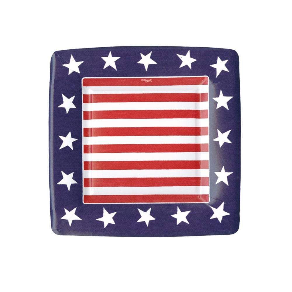 Red White And Blue Salad/Dessert Plates Square