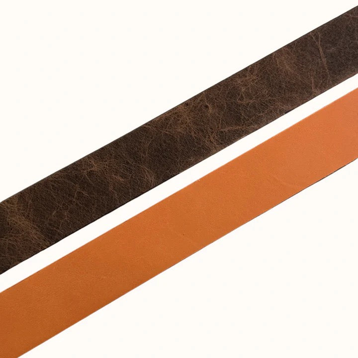 Cesoli reversible leather belt Burnt Orange & Bourbon