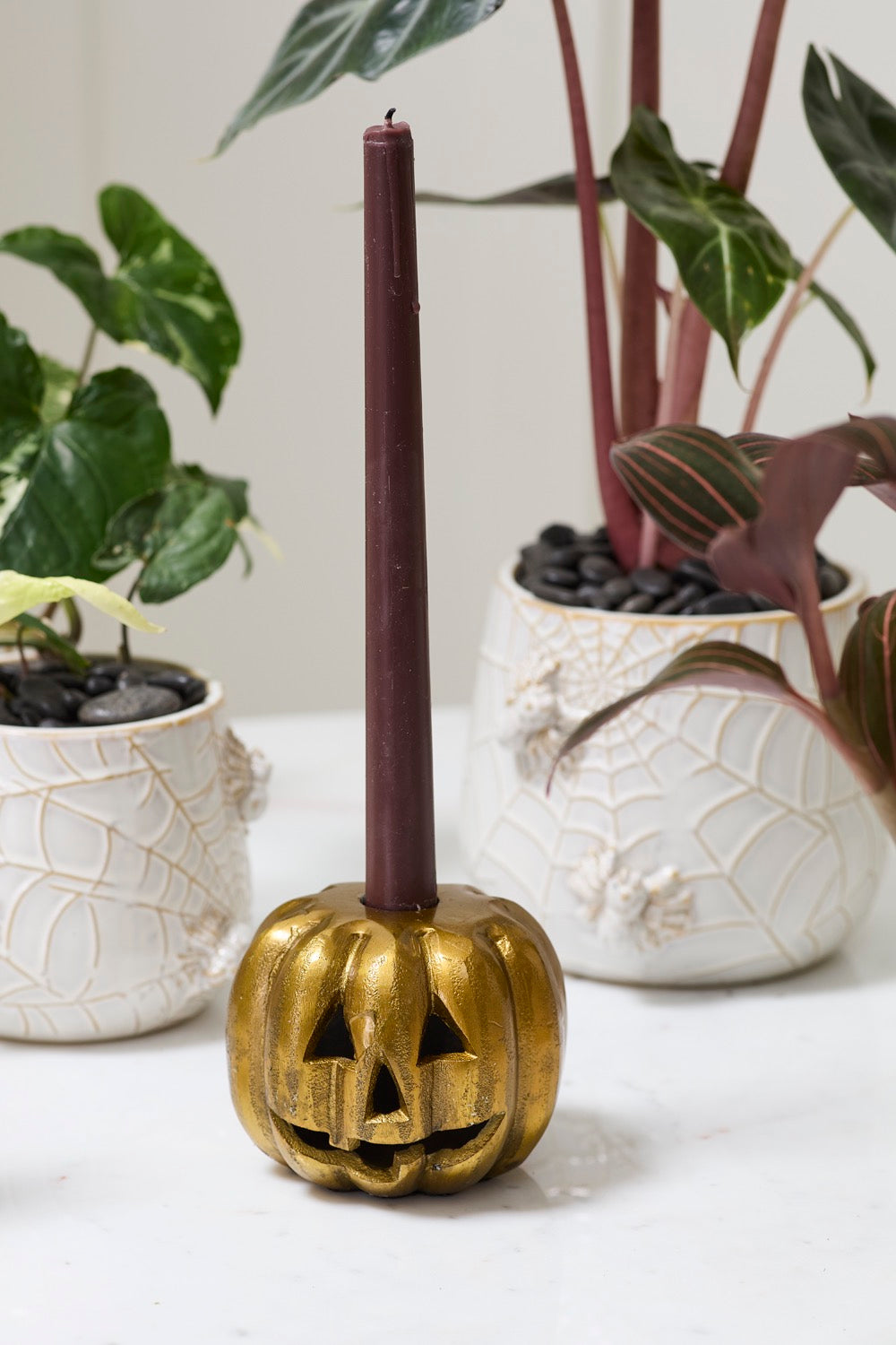 CARVED PUMPKIN CANDLEHOLDER
