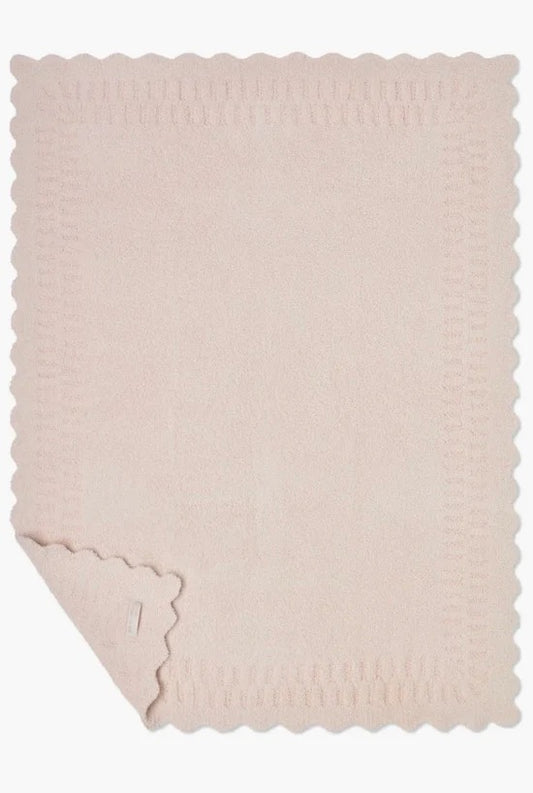 CozyChic® Cotton Seashell Texture Stoller Blanket - Pink // Barefoot Dreams
