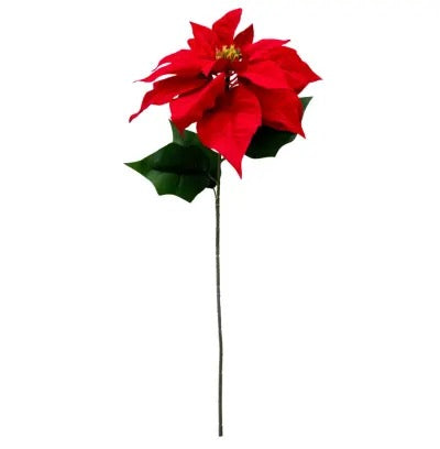 28" Red Poinsettia Spray