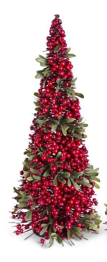 Mistletoe And Berry Cone Trees in 3 Sizes
