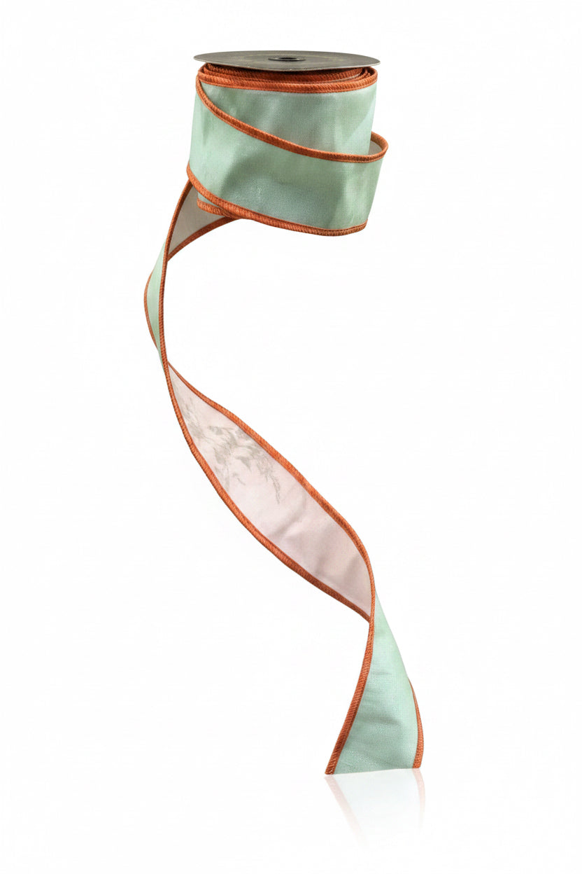 JME Taffeta DBL Dupion Piping Ribbon-Mint/Orange
