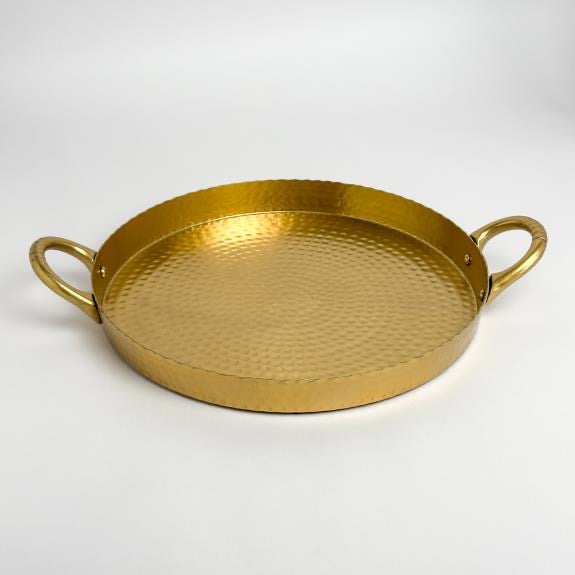 Gold Round Tray w/ Handles