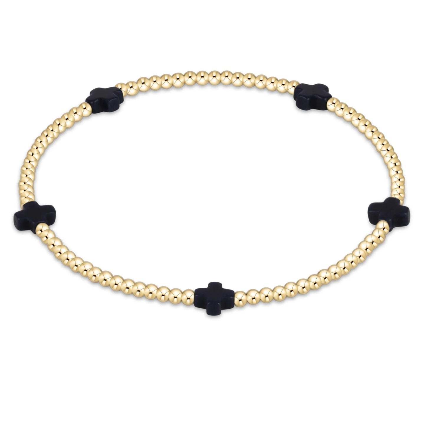Enewton Signature Cross 2mm Gold Bracelet-Navy
