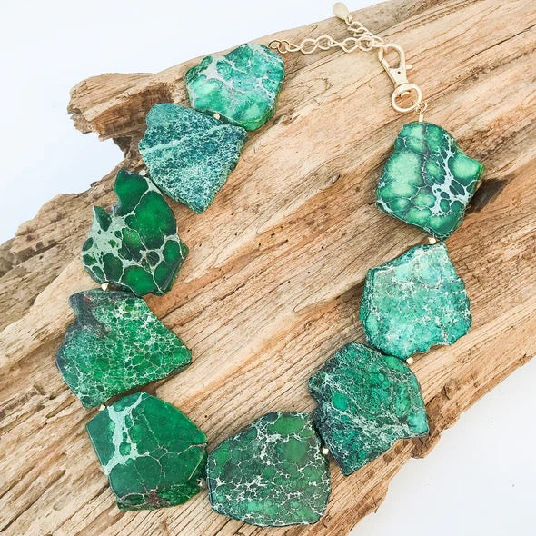 Jasper Gemstone Slab Necklace (3 Colors)