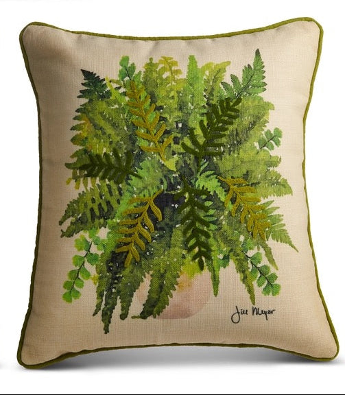 18" Farmhouse Fern Pillow