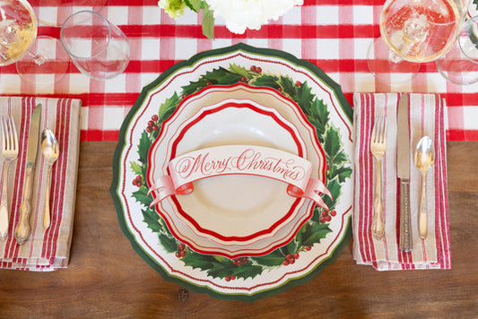 Die-cut Holiday Holly China Placemats