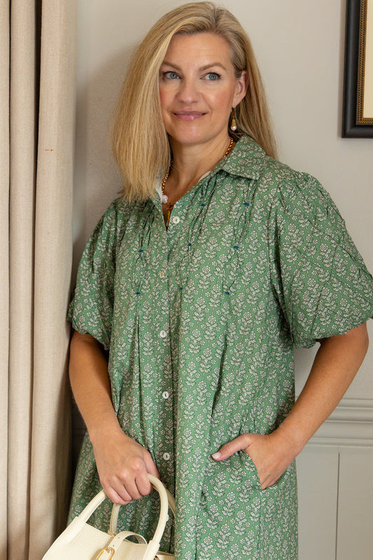 Lizzie Dress in Turf Green