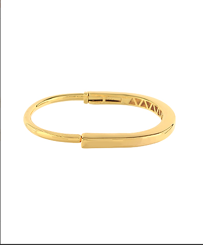 Gold Lock Bangle Bracelet