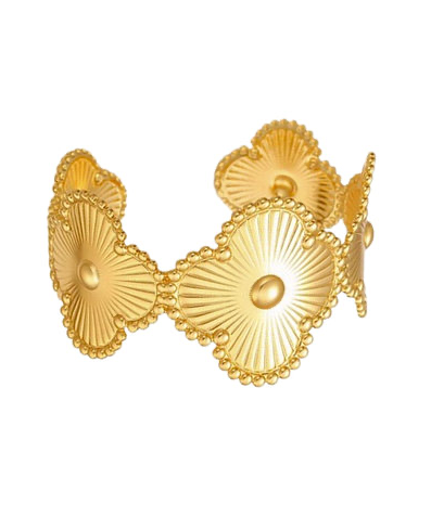Textured Clover Cuff Bracelet
