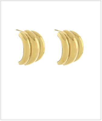 Tri-Line Half Hoop Earrings