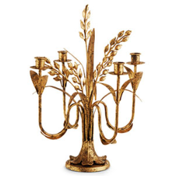 16" Antique Gold Candlestick