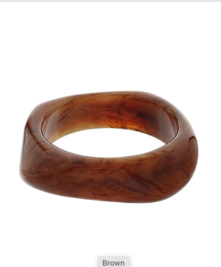 Brown Angled Acrylic Bracelet