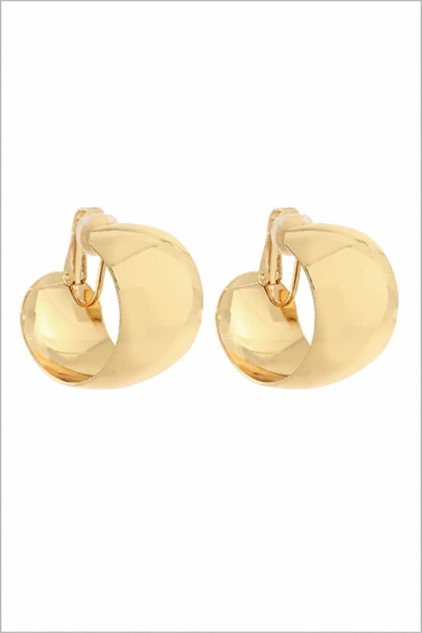 Wide Metal Clip On Hoops (Silver and Gold)