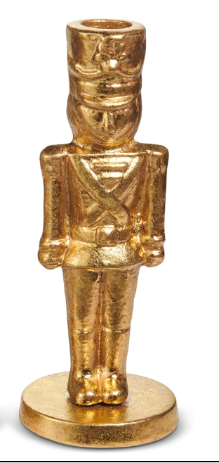 Gold Nutcracker Candlesticks 2 Sizes