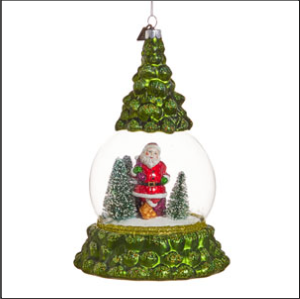 EC 7.25" Santa in the Forest Ornament