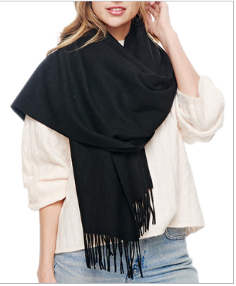 Cashmere Blend Wrap (11 Colors) Black