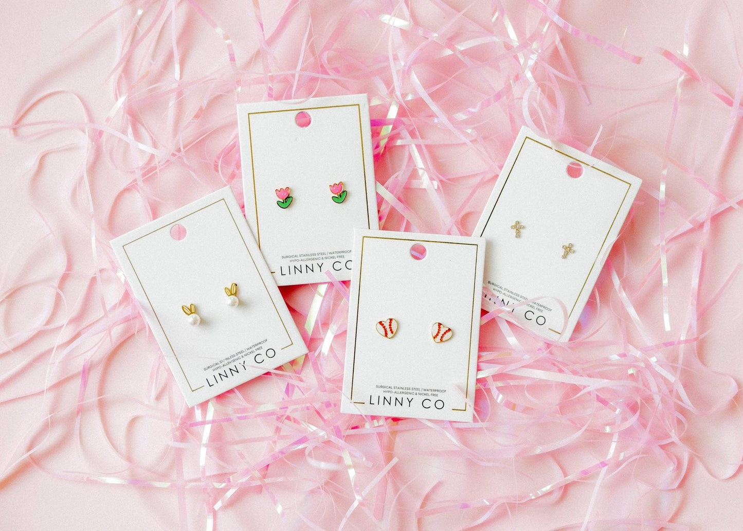 LINNY CO - Screwback Stud Earrings - Heidi Pearl Bunny