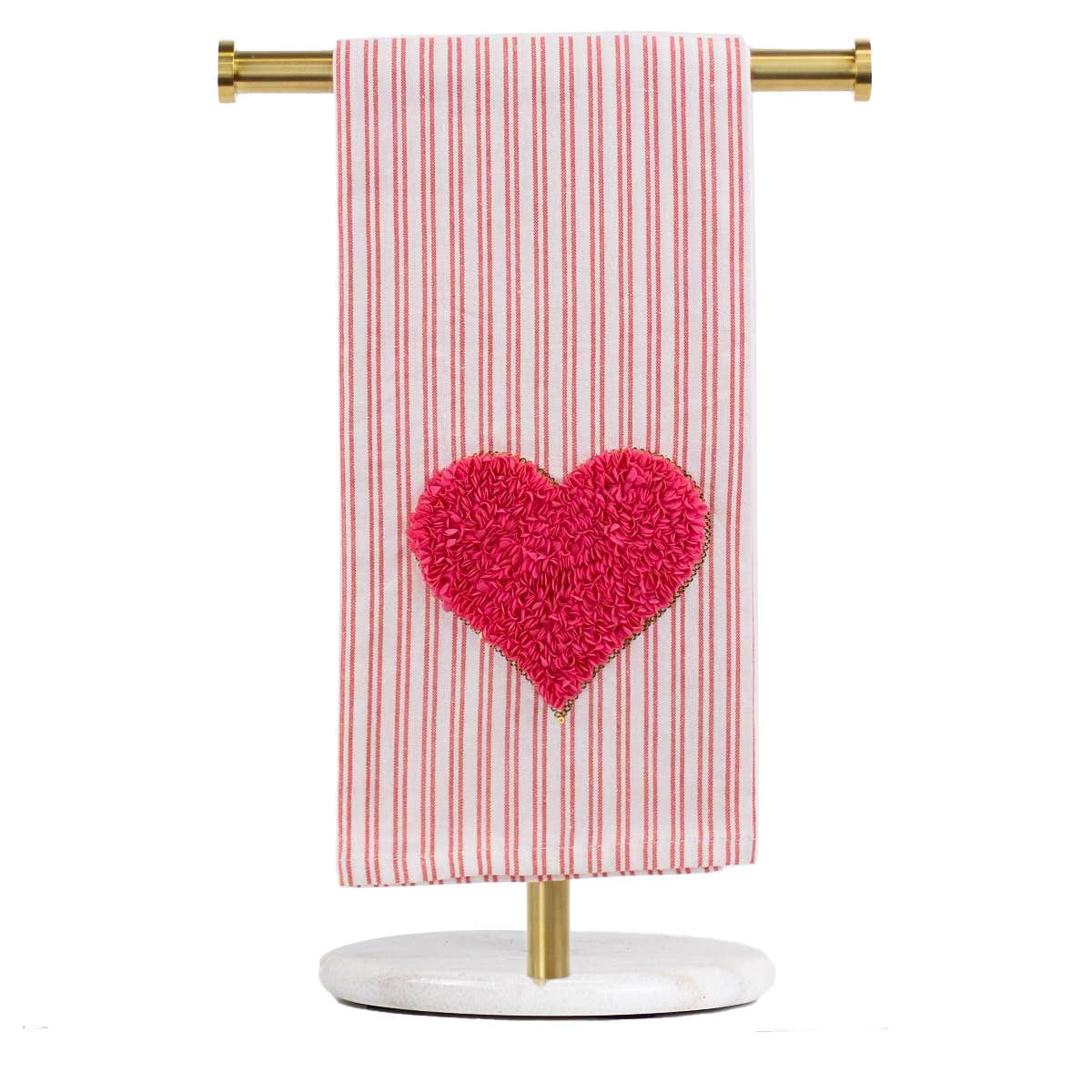 The Royal Standard - Heart To Heart Hand Towel White/Pink/Red 20x28